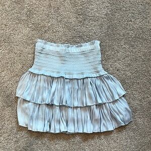 Preppy tiered silk skirt